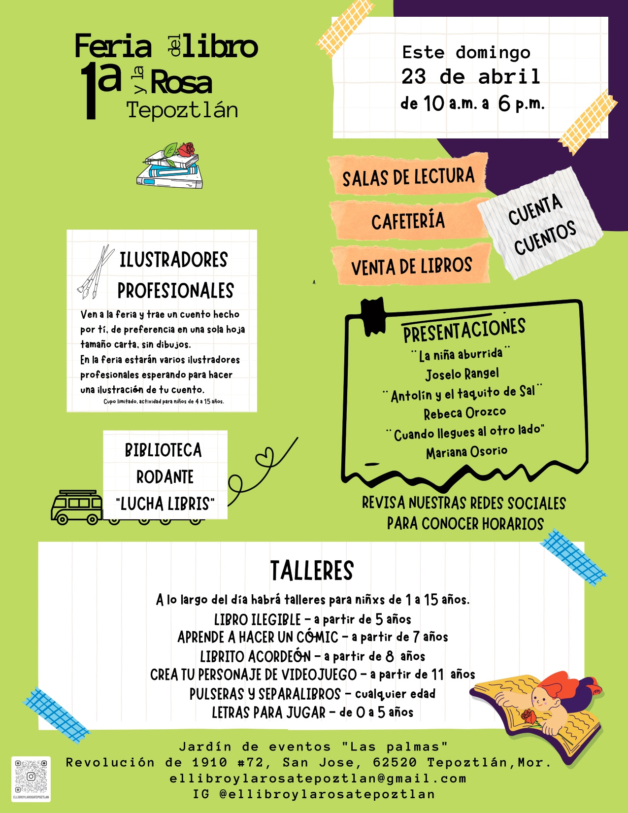 ¡Toma un libro y que comience el viaje! Feria del libro y la rosa Tepoztlán