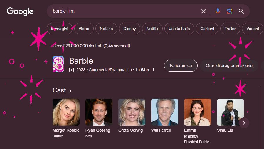Google se llena del icónico rosa Barbie