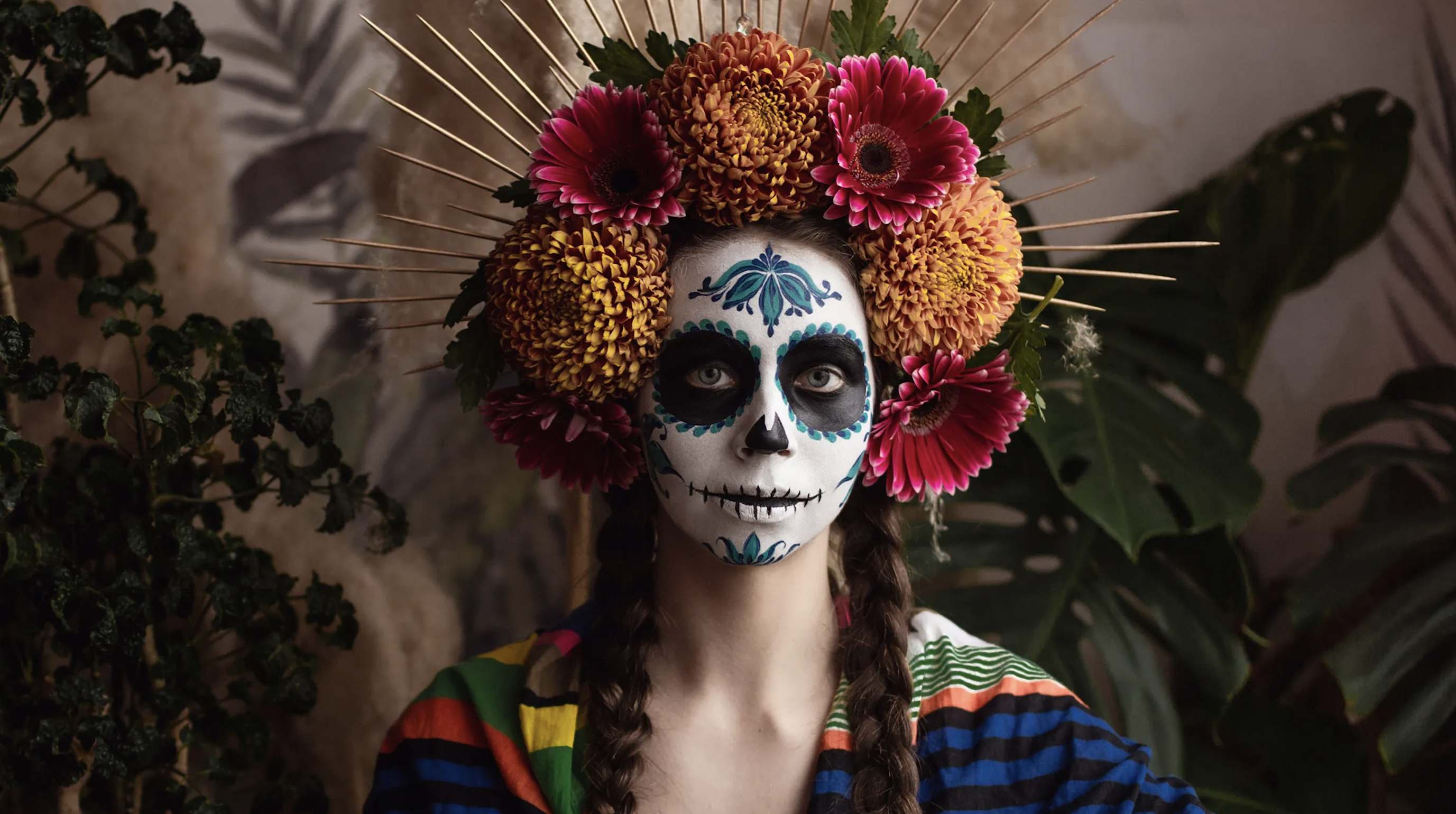 Peinados con diadema para el día de muertos