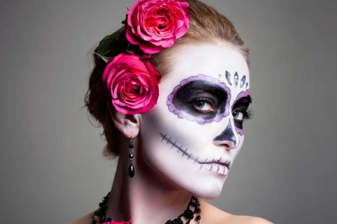 Peinados con diadema para el día de muertos