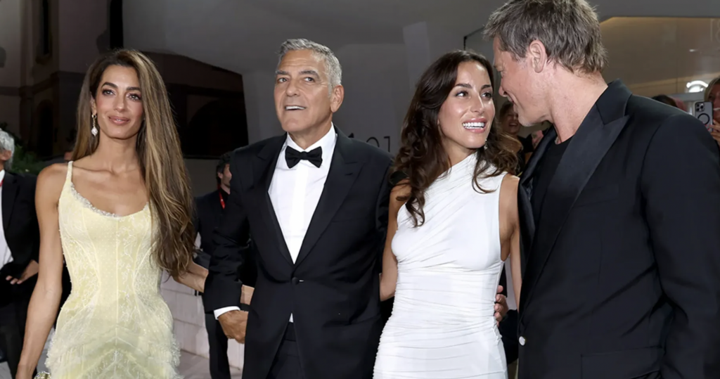 Inés de Ramón cautivó en Venecia junto a Brad Pitt