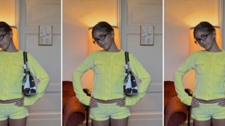 Penelope Disick impone moda a los 13 años con bolso cow print y estética Y2K