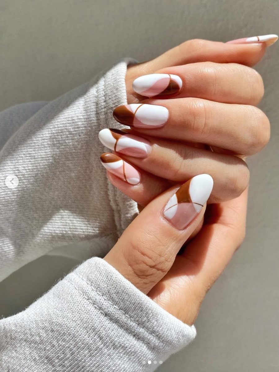 Uñas color café ganache para otoño