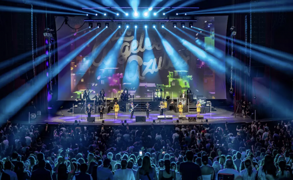 MEXICO CITY, MEXICO - 2024/04/19: Diego Herrera, member of the Caifanes Mexican band plays saxophone during his 2024-2025 tour where they played their greatest hits from the 80s and 90s at Auditorio Nacional. (Photo by Ismael Rosas/Eyepix Group/LightRocket via Getty Images)