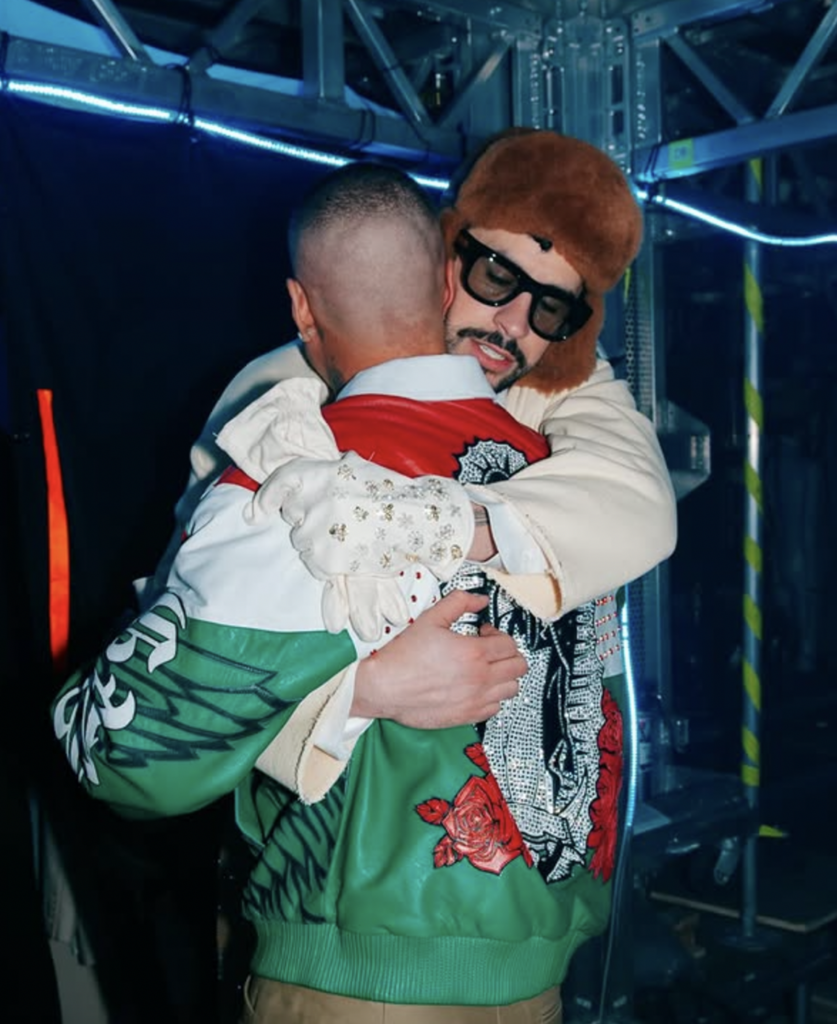 Natanael Cano y J Balvin junto Bad Bunny