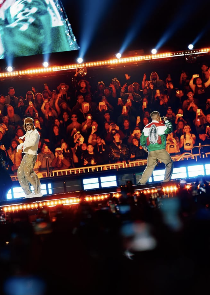 Natanael Cano y J Balvin junto Bad Bunny