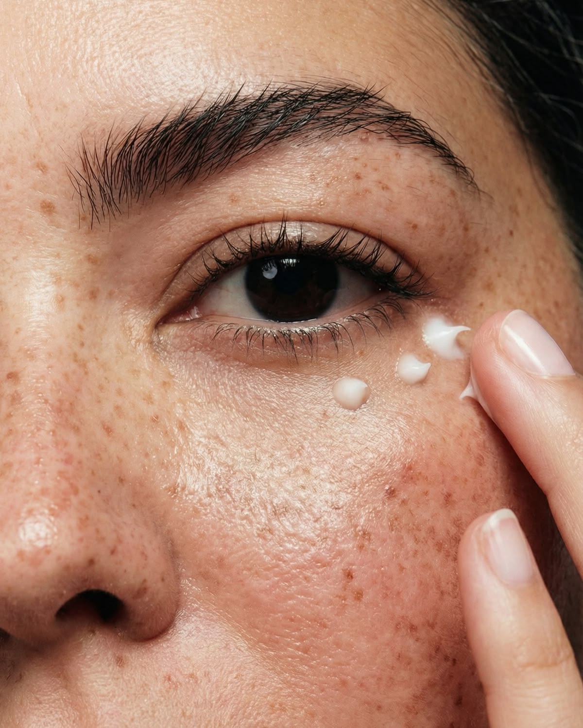 Aplicación de crema contorno de ojos