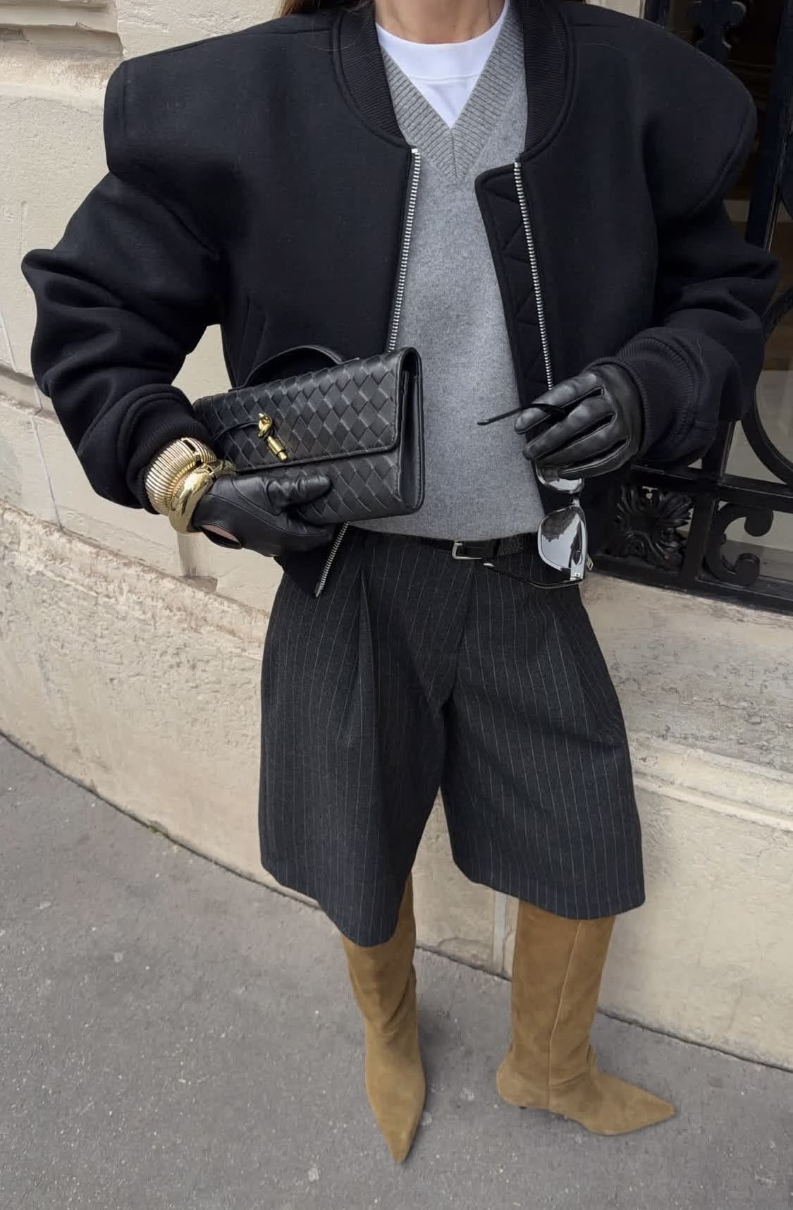 bermudas grises de sastrería