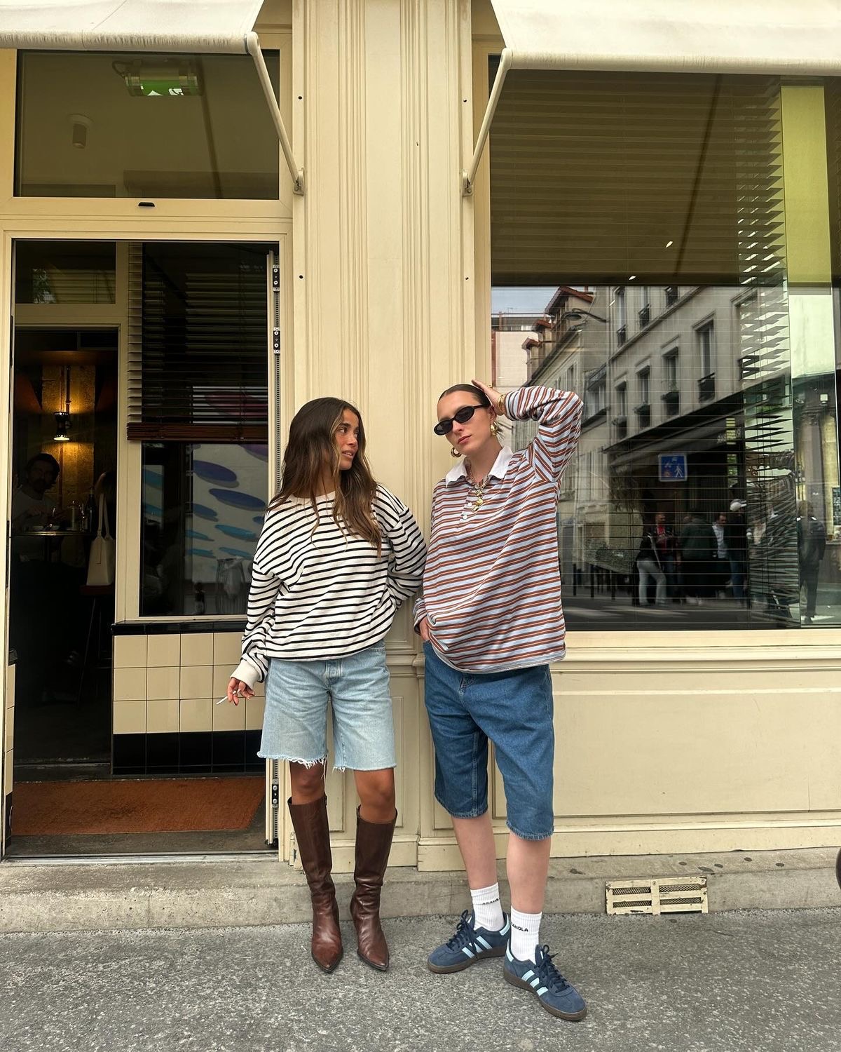 Jersey de rayas con bermudas