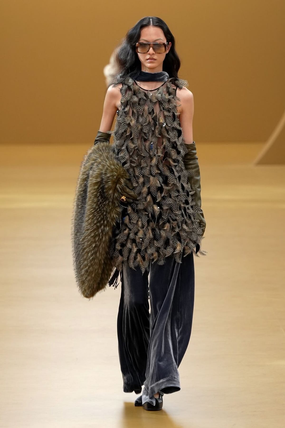 Vestido de plumas
