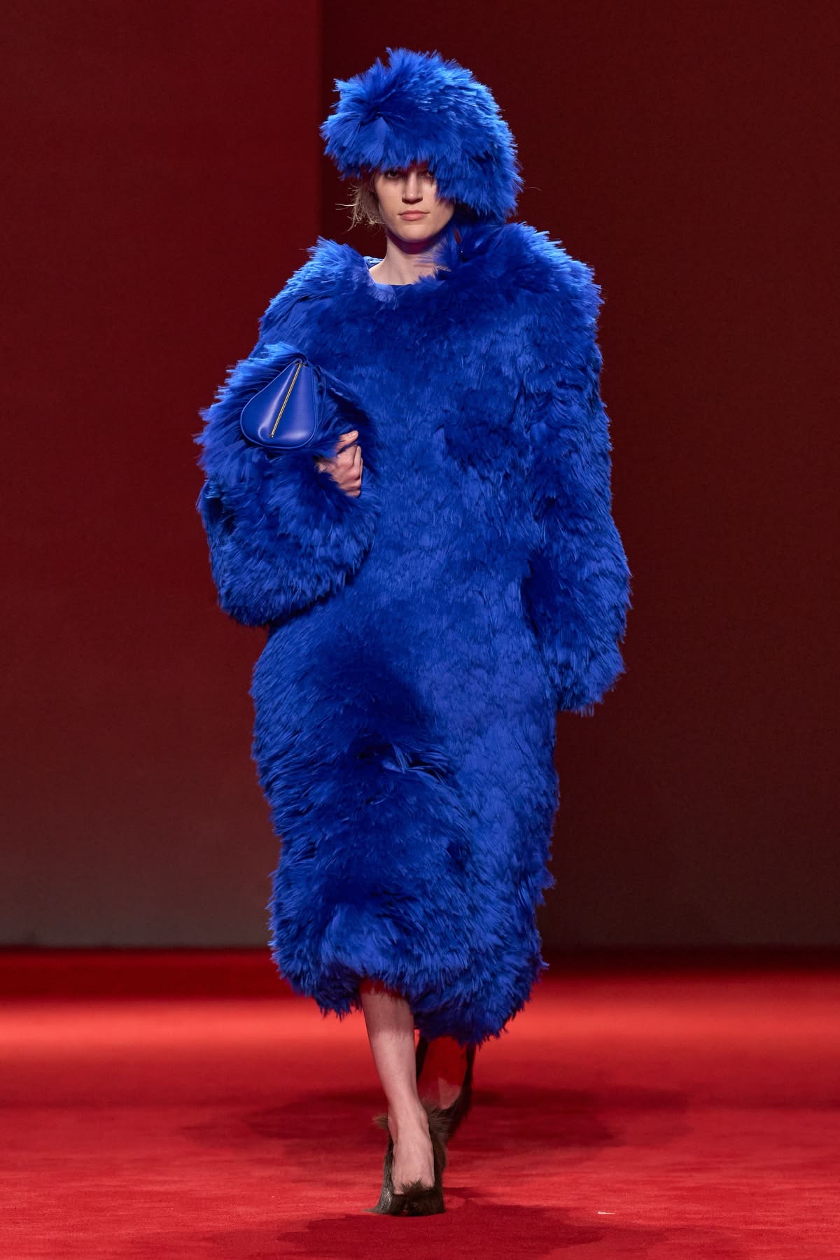 Vestido de plumas Color azul