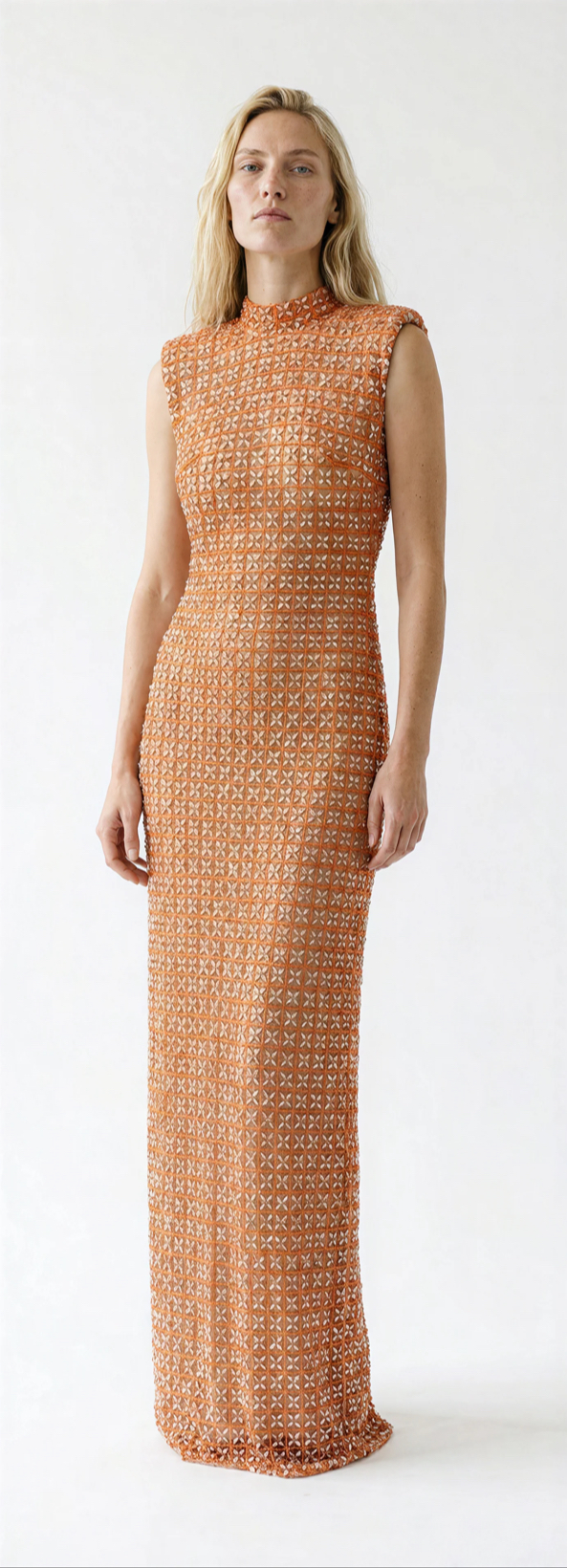 Vestido naranja tejido