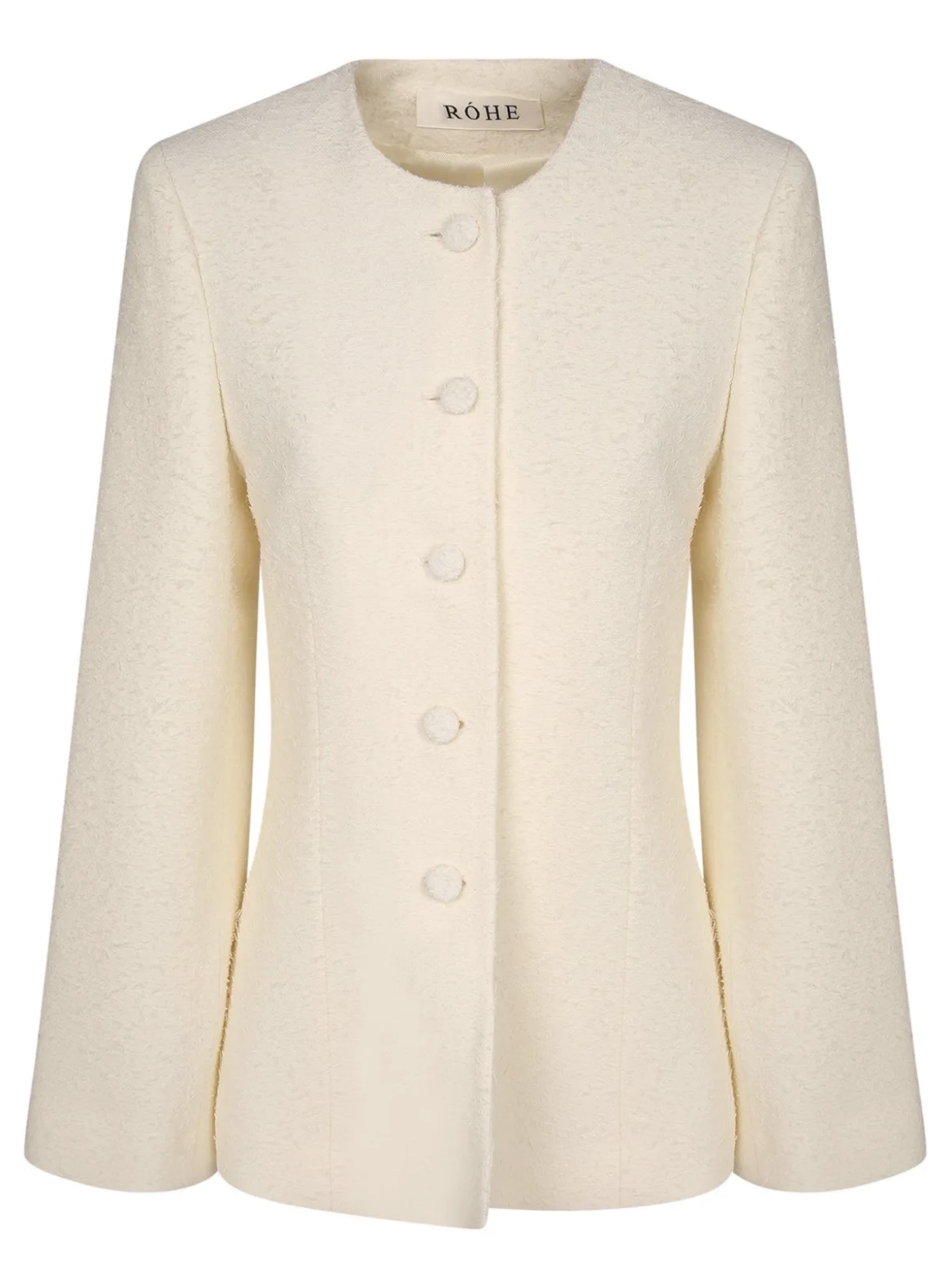 Blazer blanco sin cuello