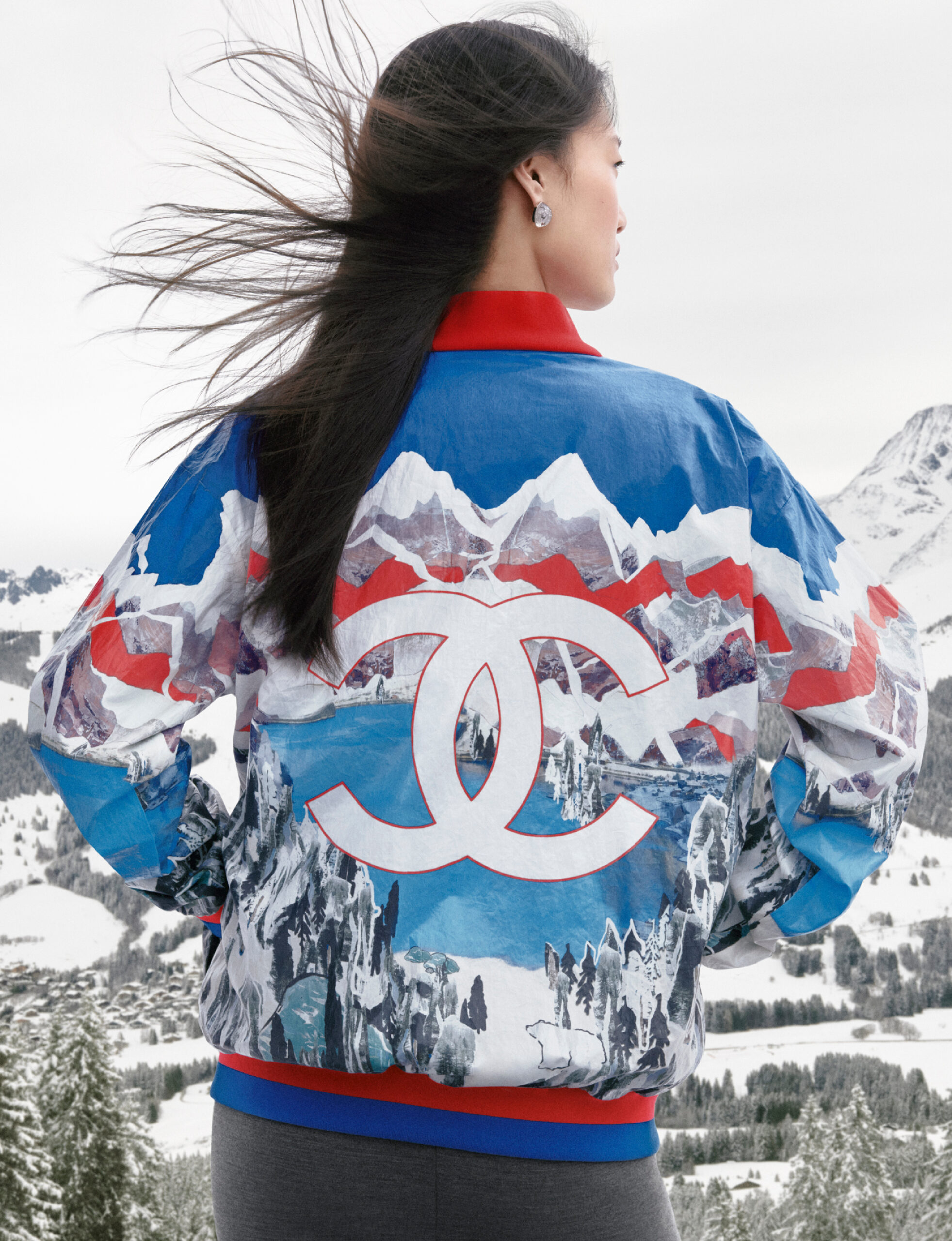 Chamarra estampada de montañas CHANEL