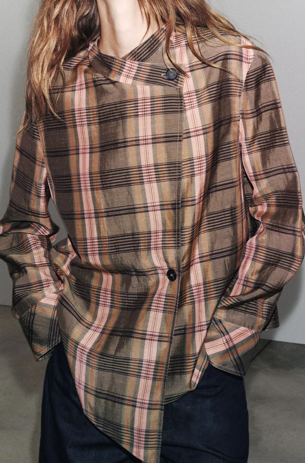Plaid pink shirt