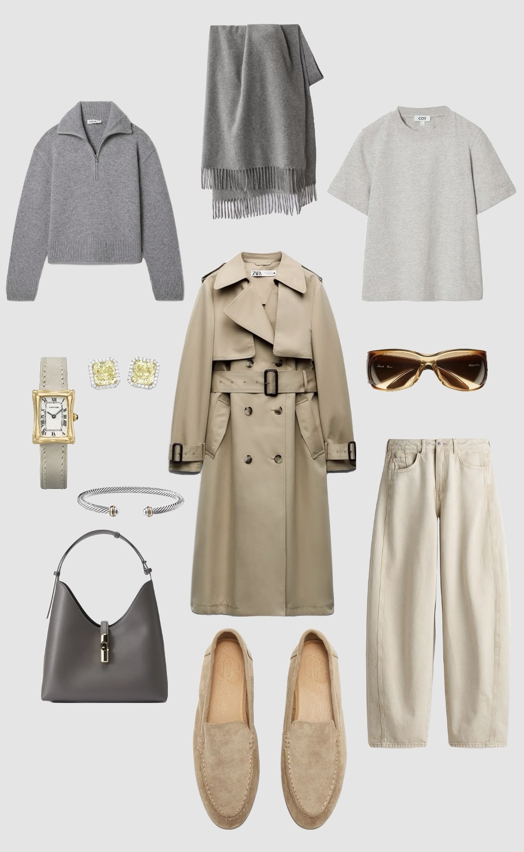 Gabardina beige larga