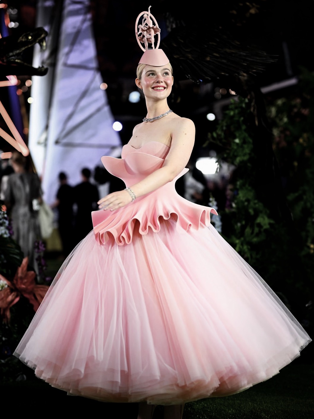 Vestido rosa Robert WunElle Fanning