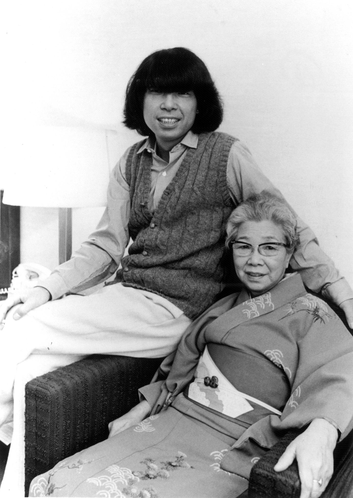 Kenzo Takada and his mother.
