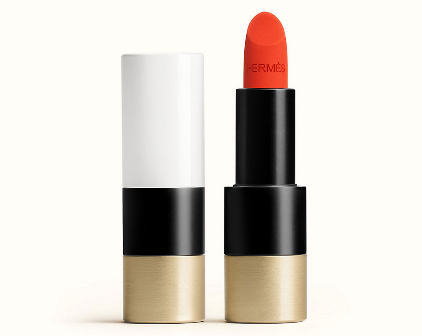 Hermes Matte Lipstick in Rouge Orange.