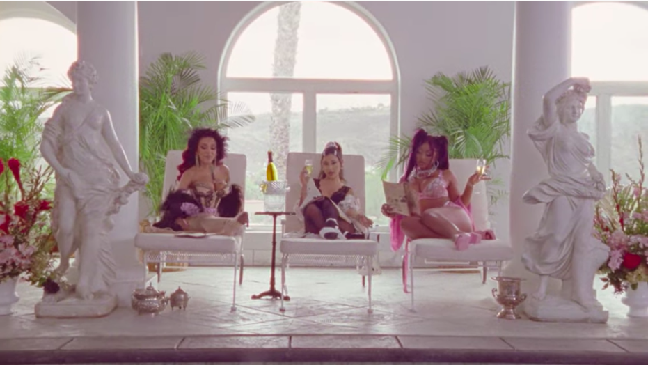 Doja Cat, Ariana Grande, Megan Thee Stallion in the "34+35" Remix music video 