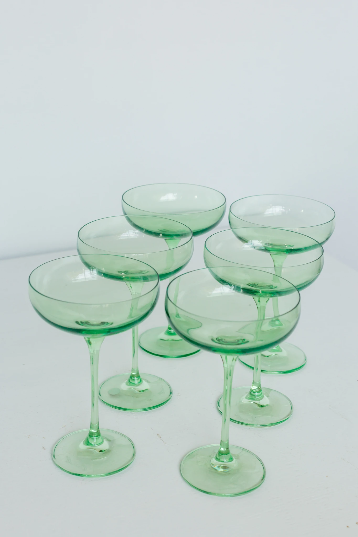 ESTELLE, COLORED CHAMPAGNE COUPE STEMWARE - SET OF 6