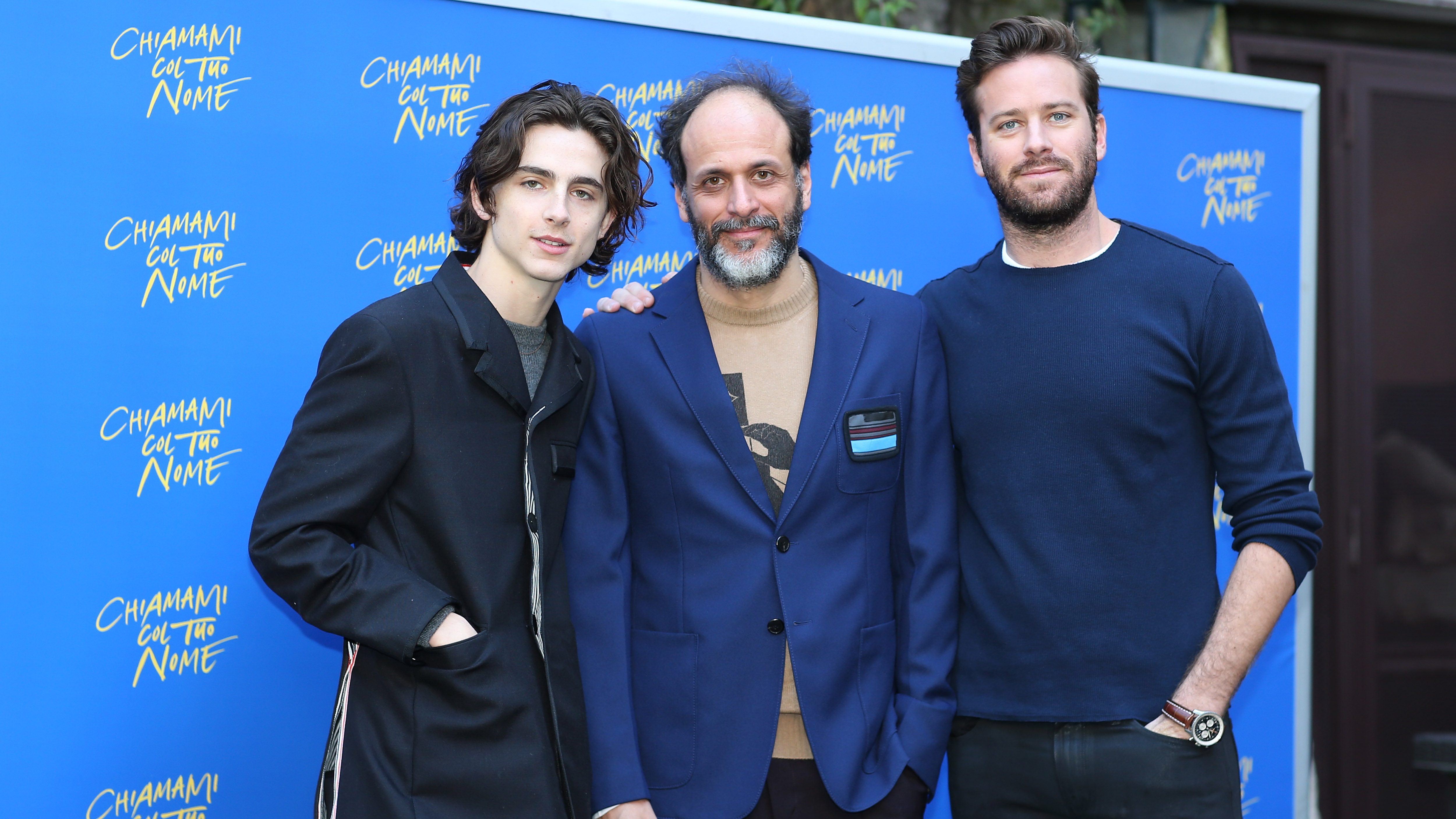 Timothee Chalamet, Luca Guadagnino and Armie Hammer