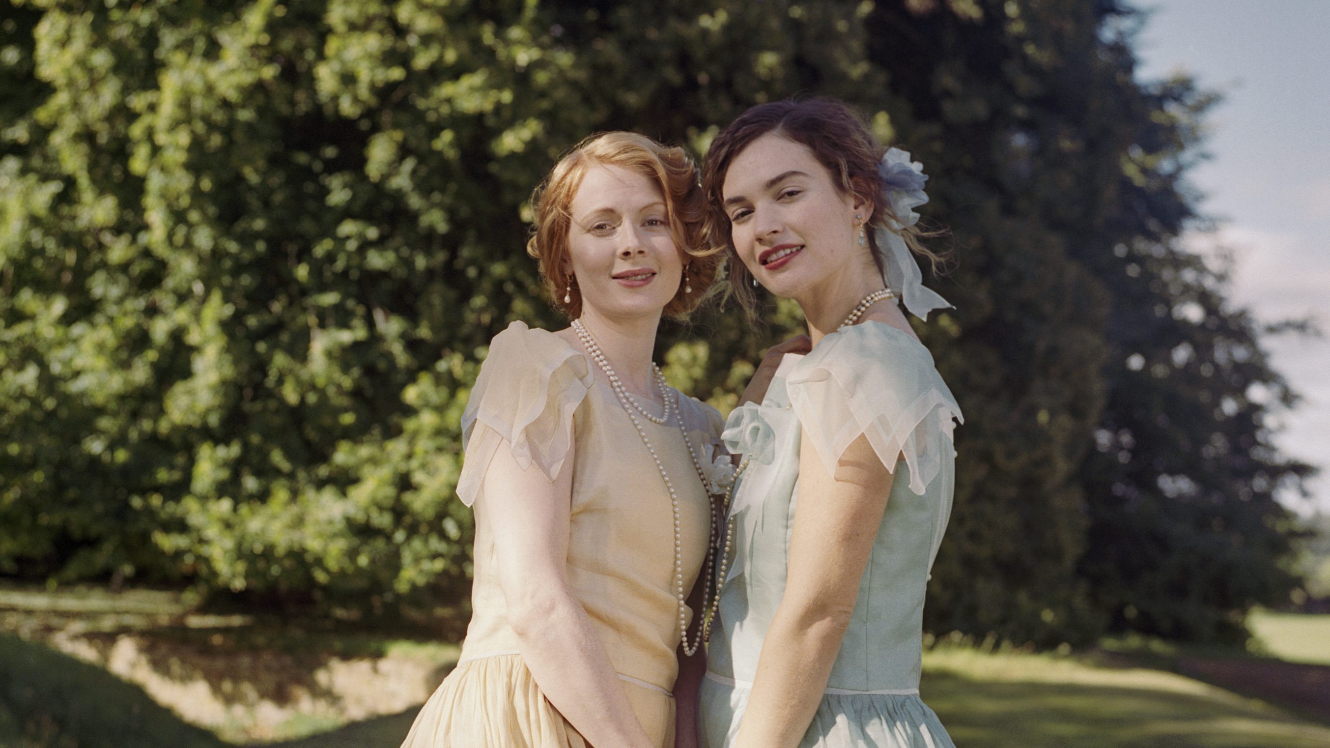 Emily Beecham and Lily James in The Pursuit of Love