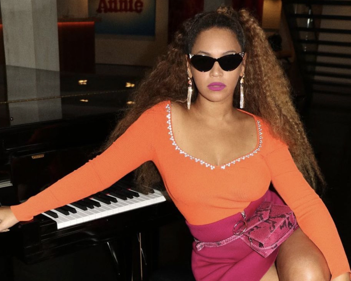 Beyoncé Poses in Royal Purple and Bright Orange for Instagram - Grazia USA