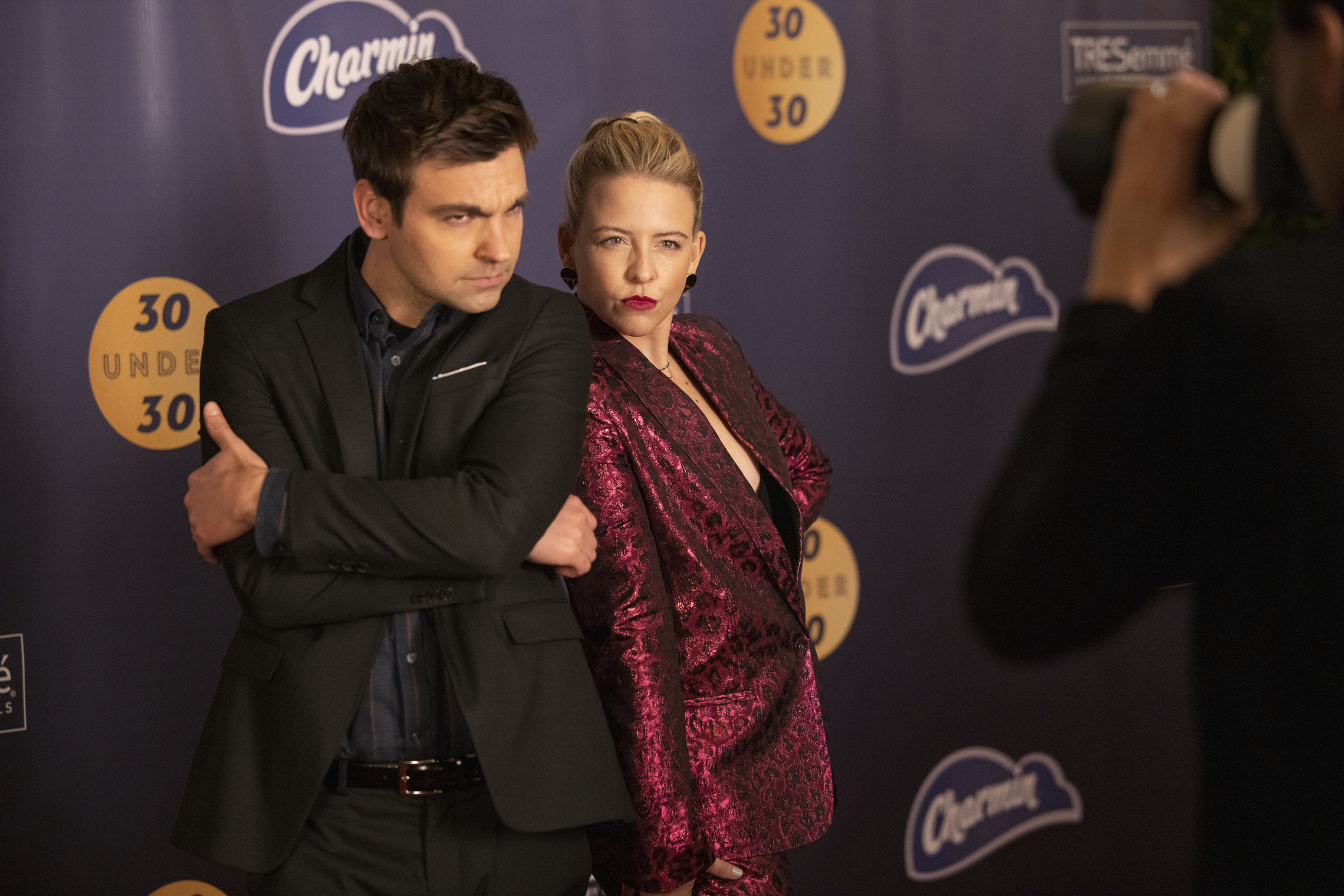 Yorke (right) with Drew Traver in <i>The Other Two</i>