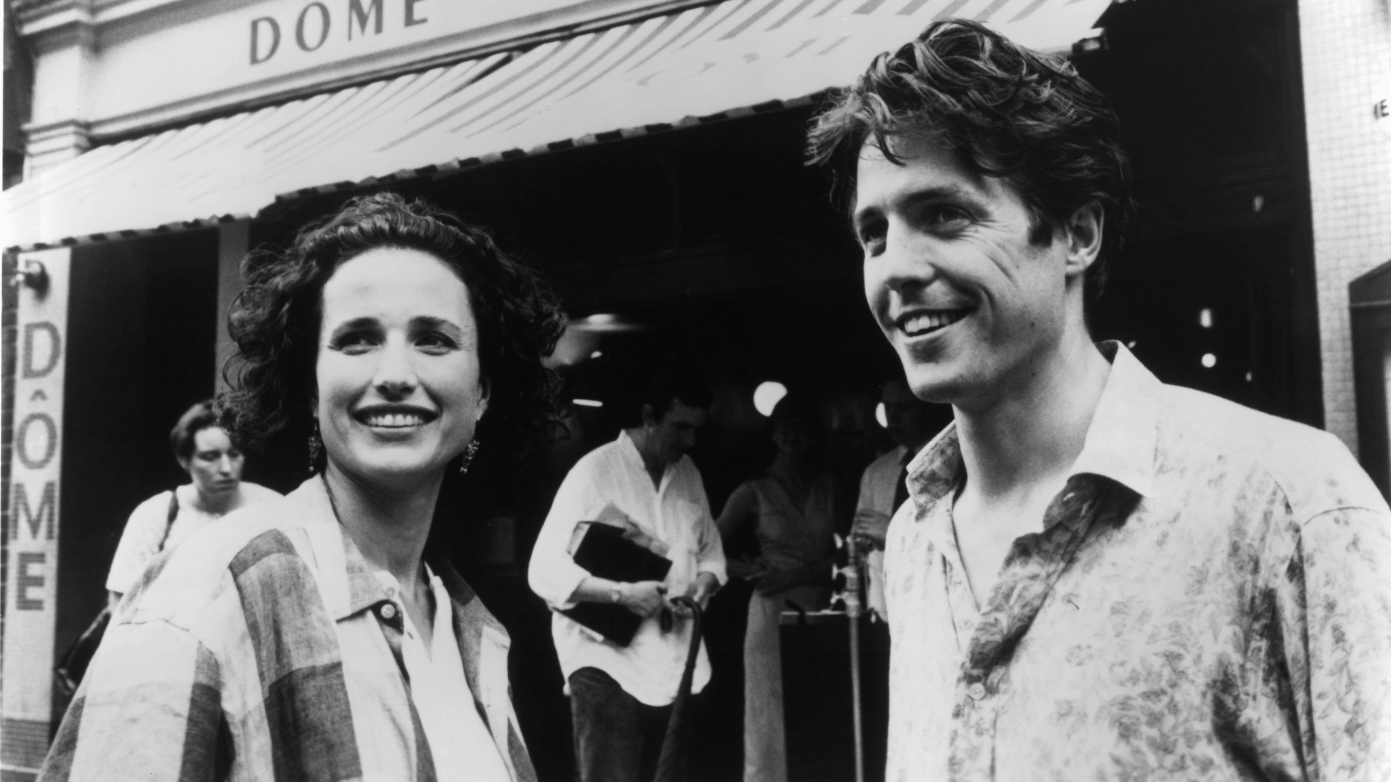 Andie MacDowell and Hugh Grant in Four Weddings and a Funeral