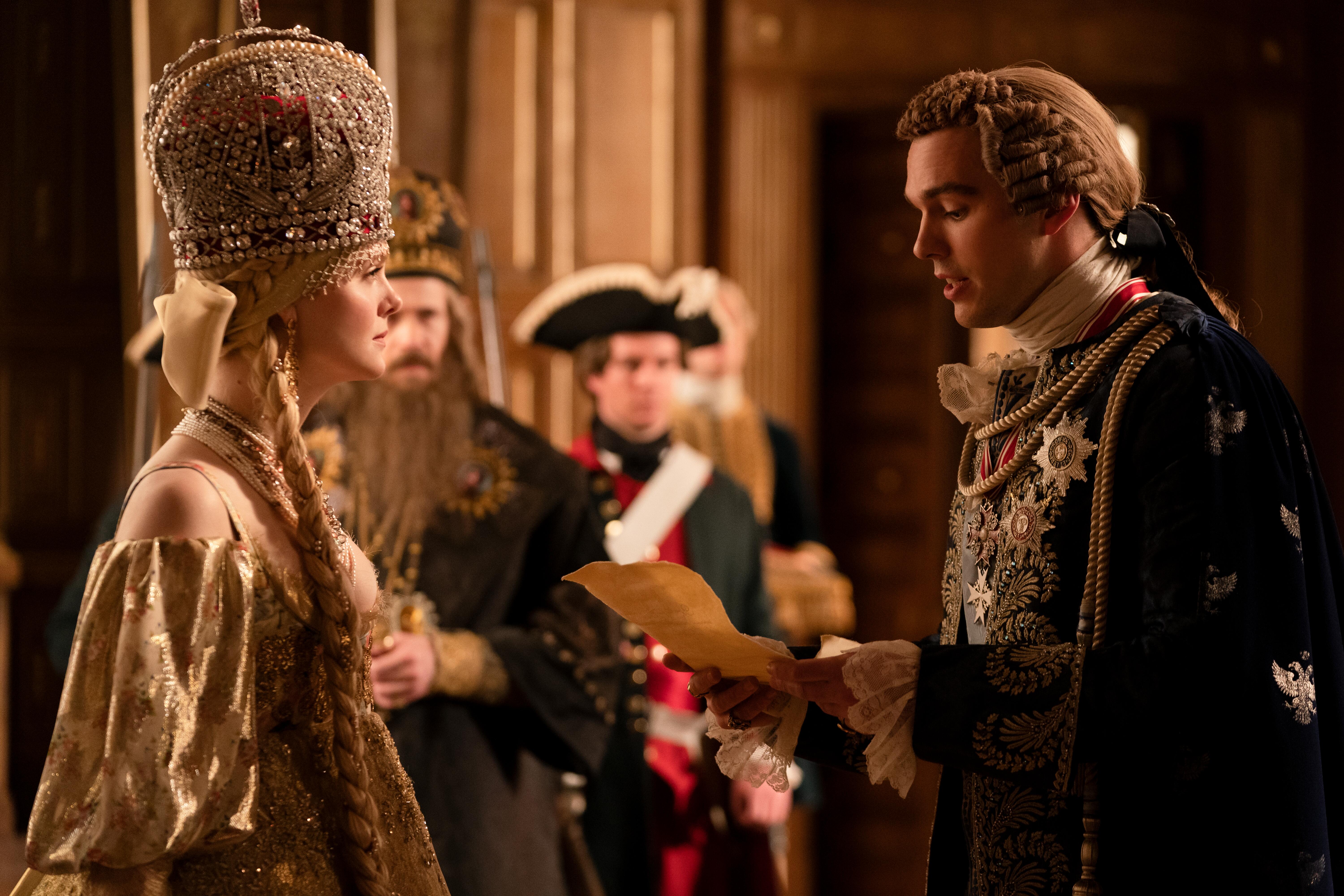 Fanning and Nicholas Hoult in <i>The Great</i> 