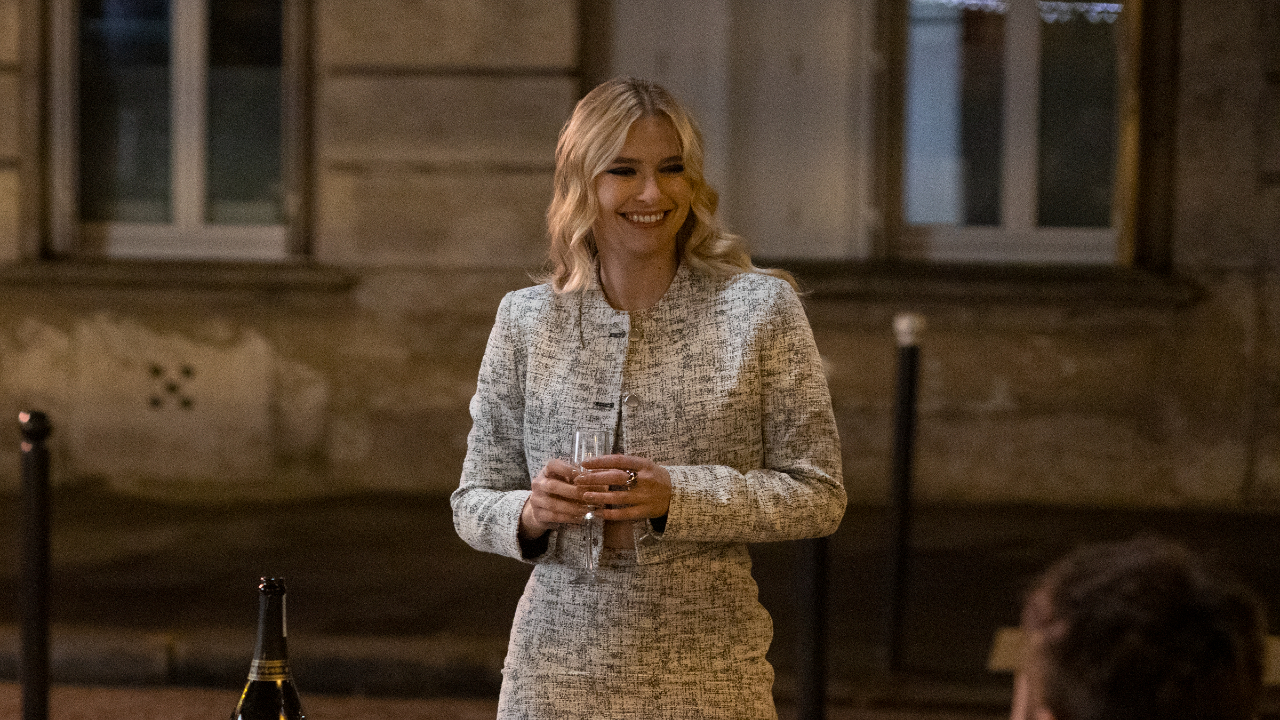 camille engagement dress emily in paris Camille Razat of 'Emily in Paris' Demonstrates Chic Diamond Style
