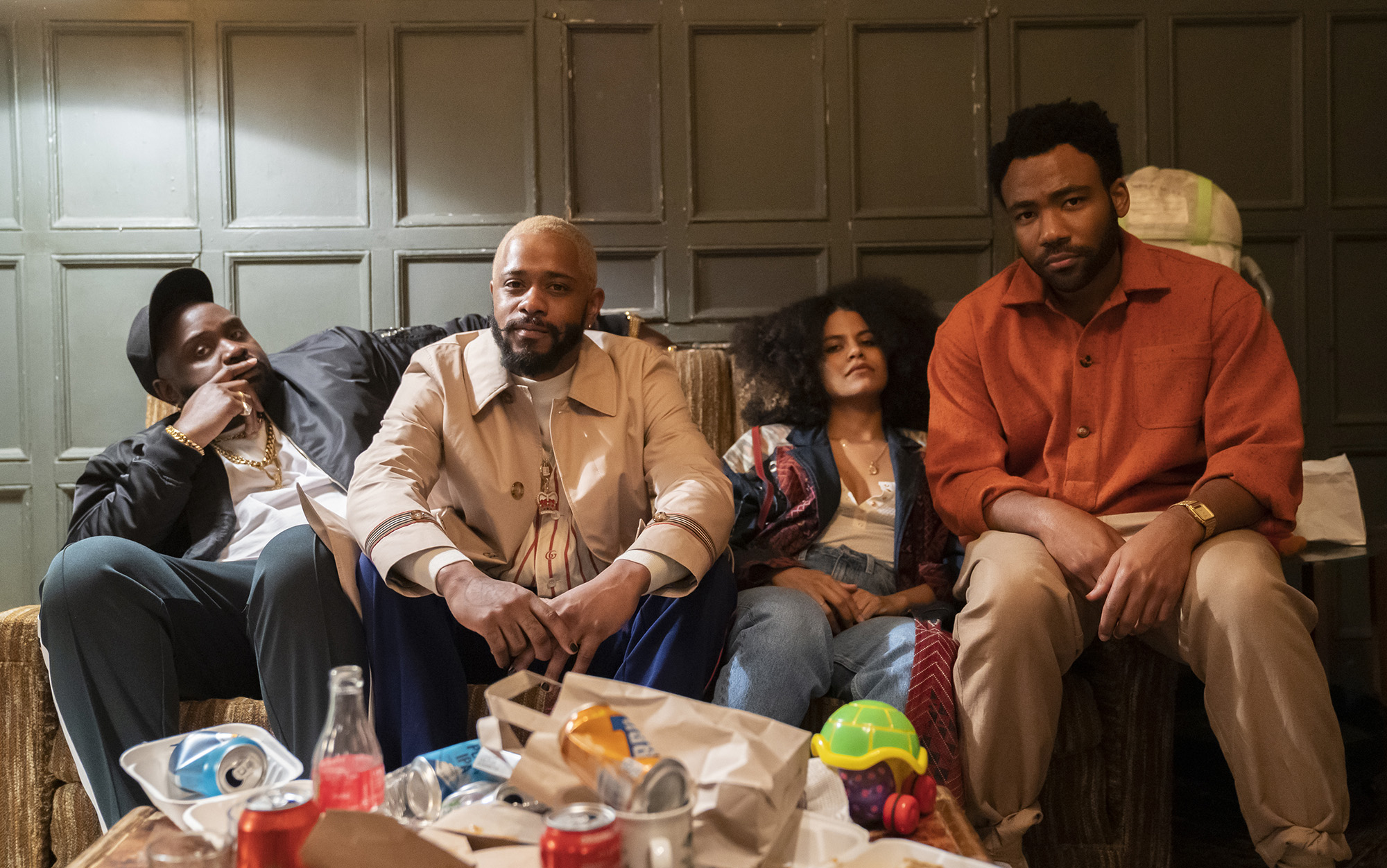 Brian Tyree Henry, LaKeith Stanfield, Zazie Beetz and Donald Glover in FX's <i>Atlanta</i>