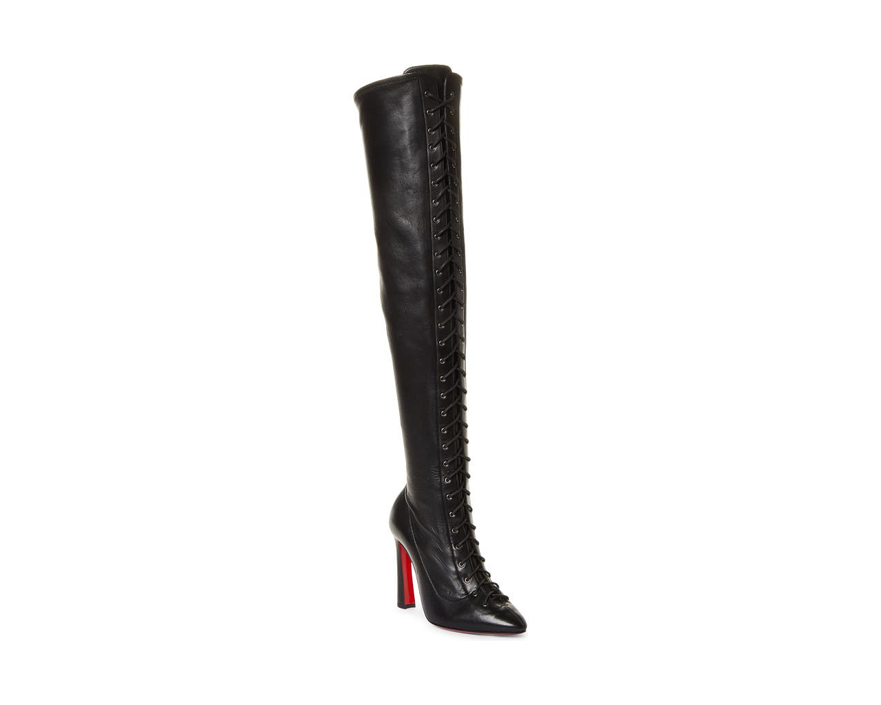 Christian Louboutin Anjel 100 Leather Boots in Black
