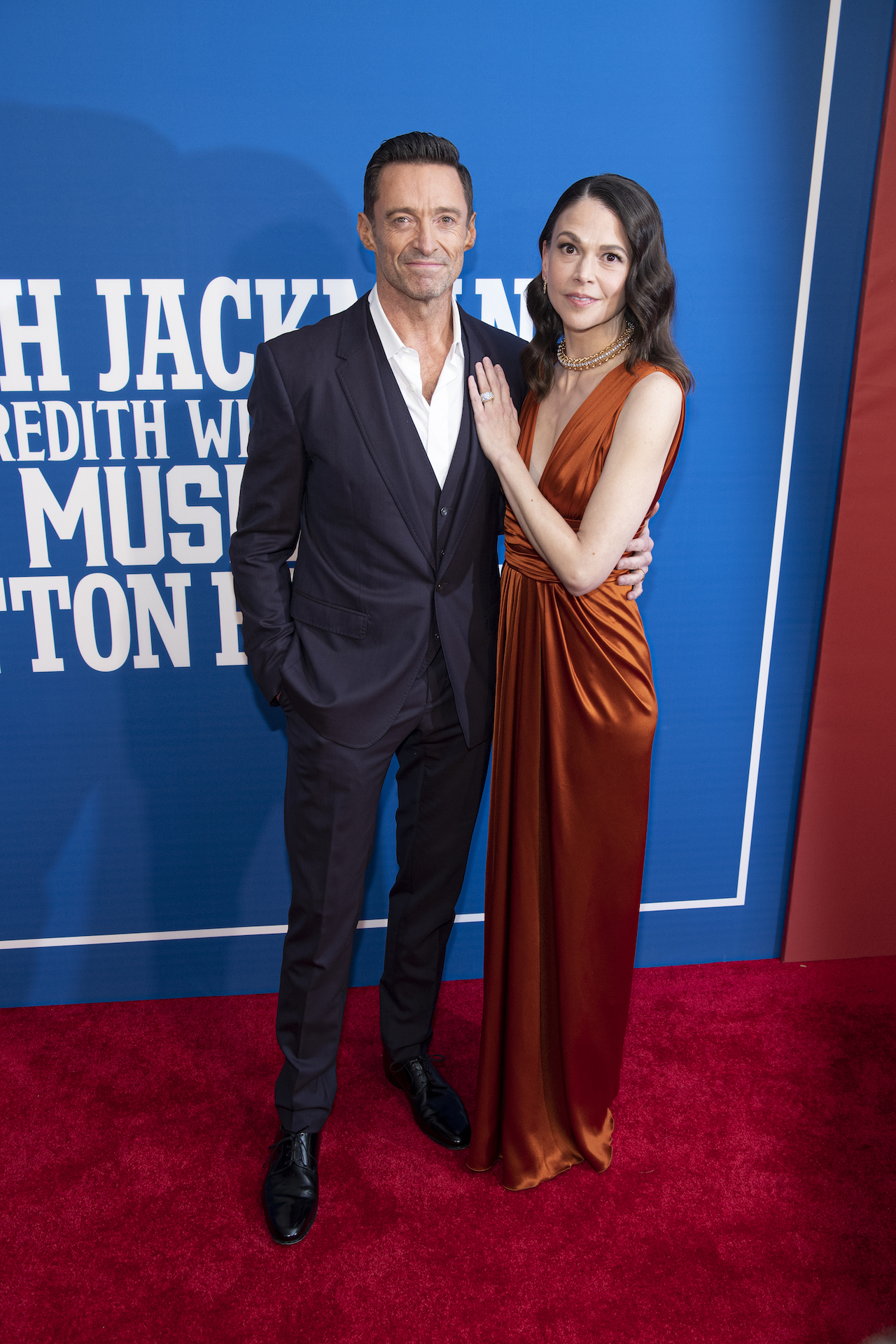 Blake Lively Wears Purple Plunging Suit to The Music Man Opening Night