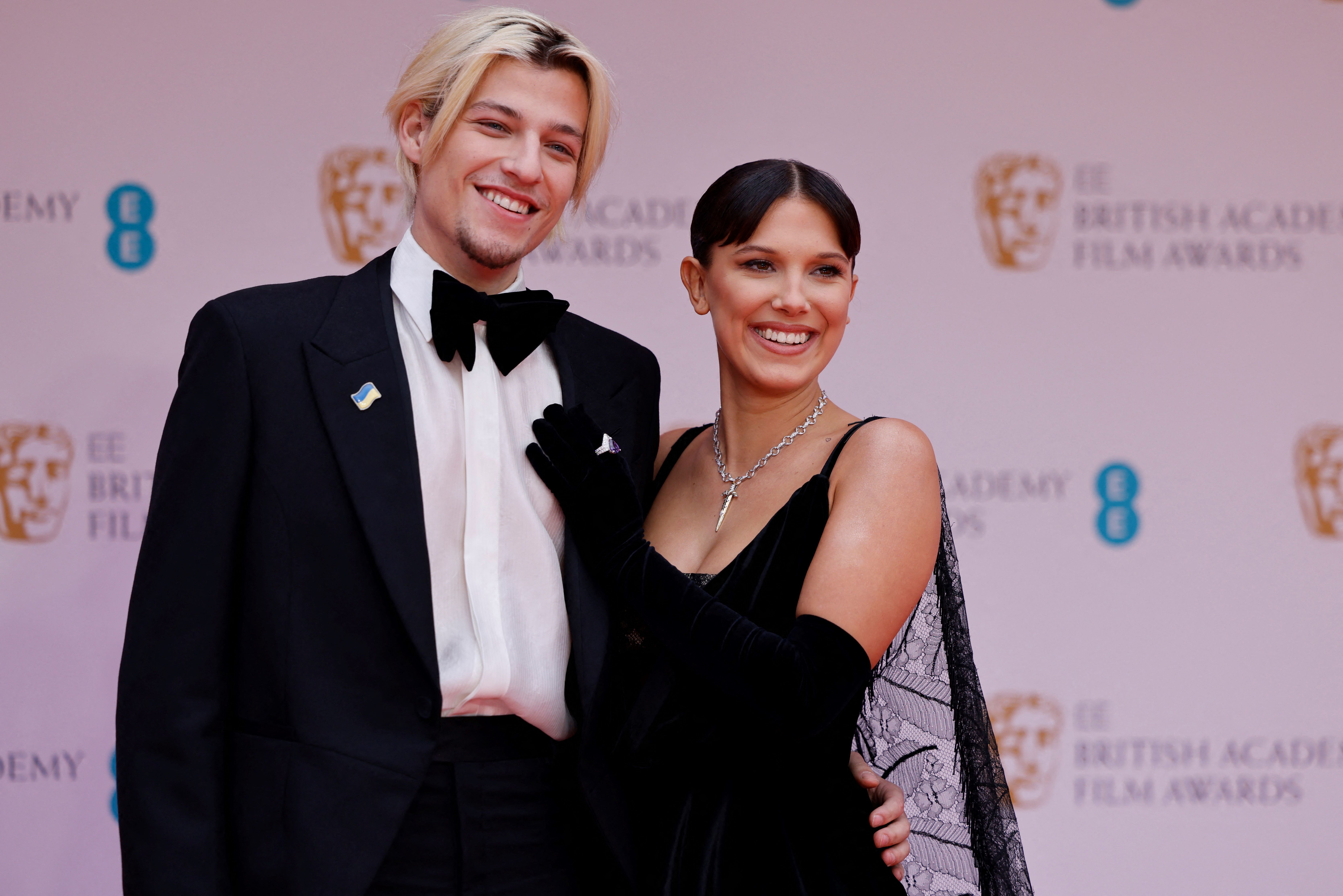 Millie Bobby Brown Goes Red Carpet Official With Jake Bongiovi At 2022  BAFTAs