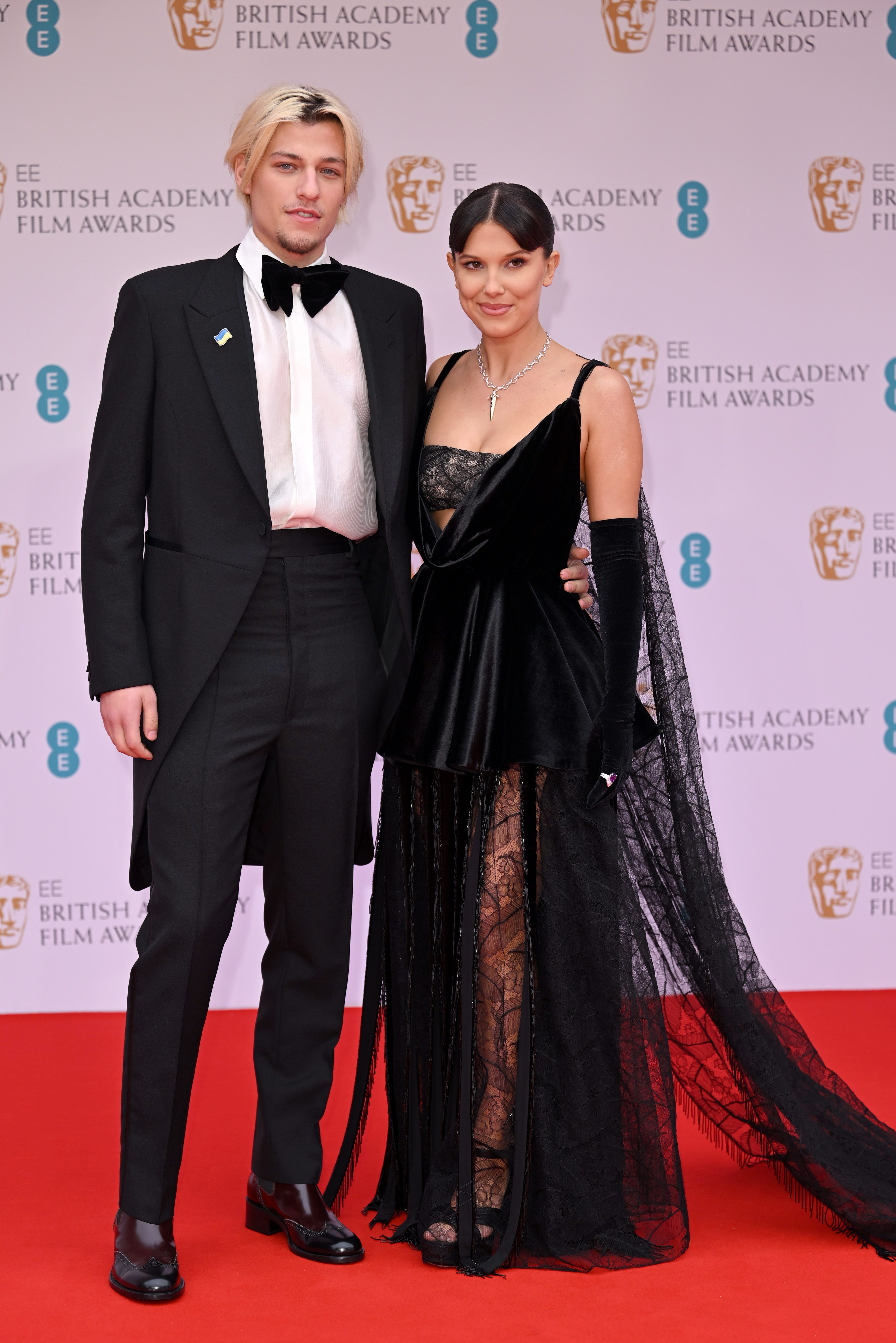 Millie Bobby Brown's Lace and Velvet Dress at 2022 BAFTAs
