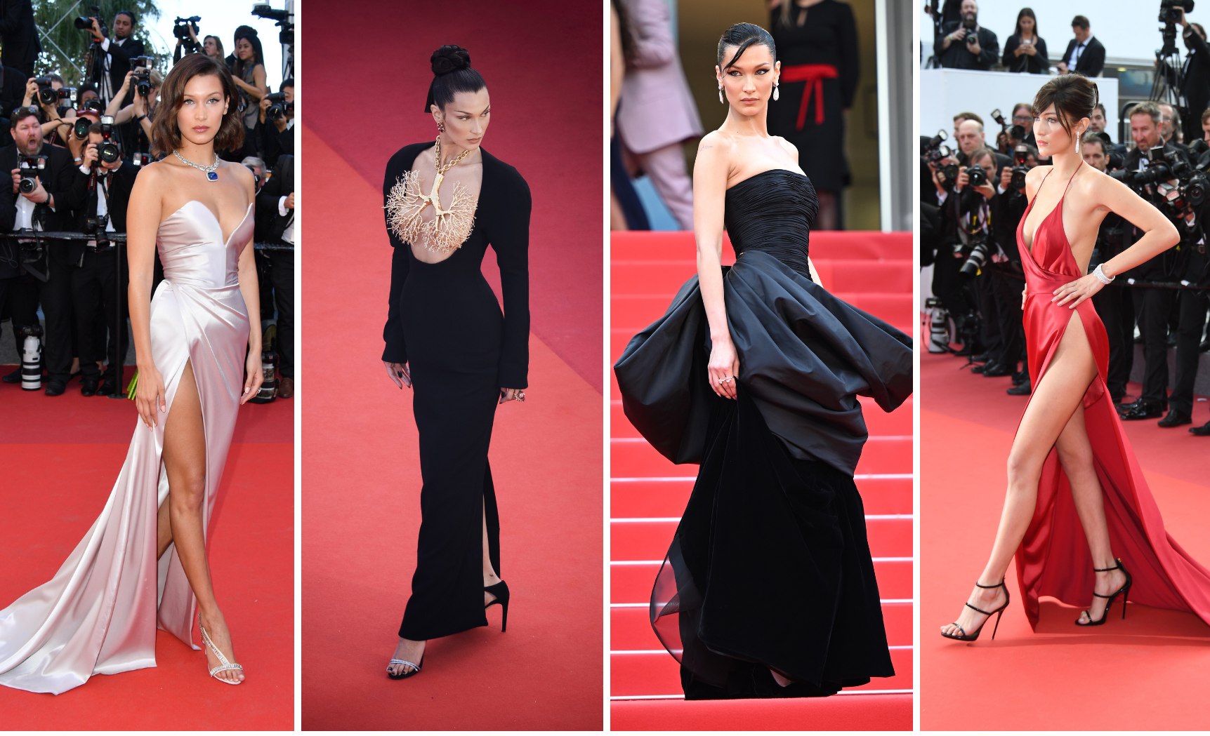 Bella Hadid wears vintage Versace on Cannes red carpet