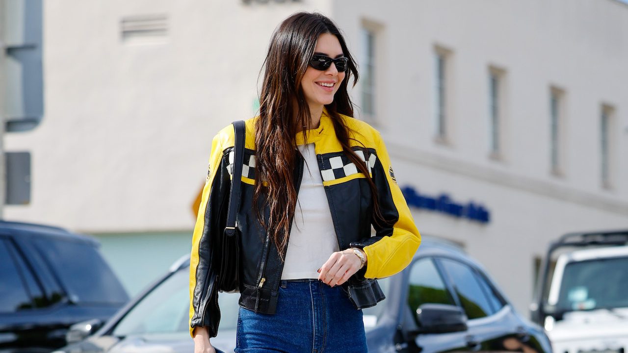 Cropped Leather Jacket in Yellow - Balenciaga