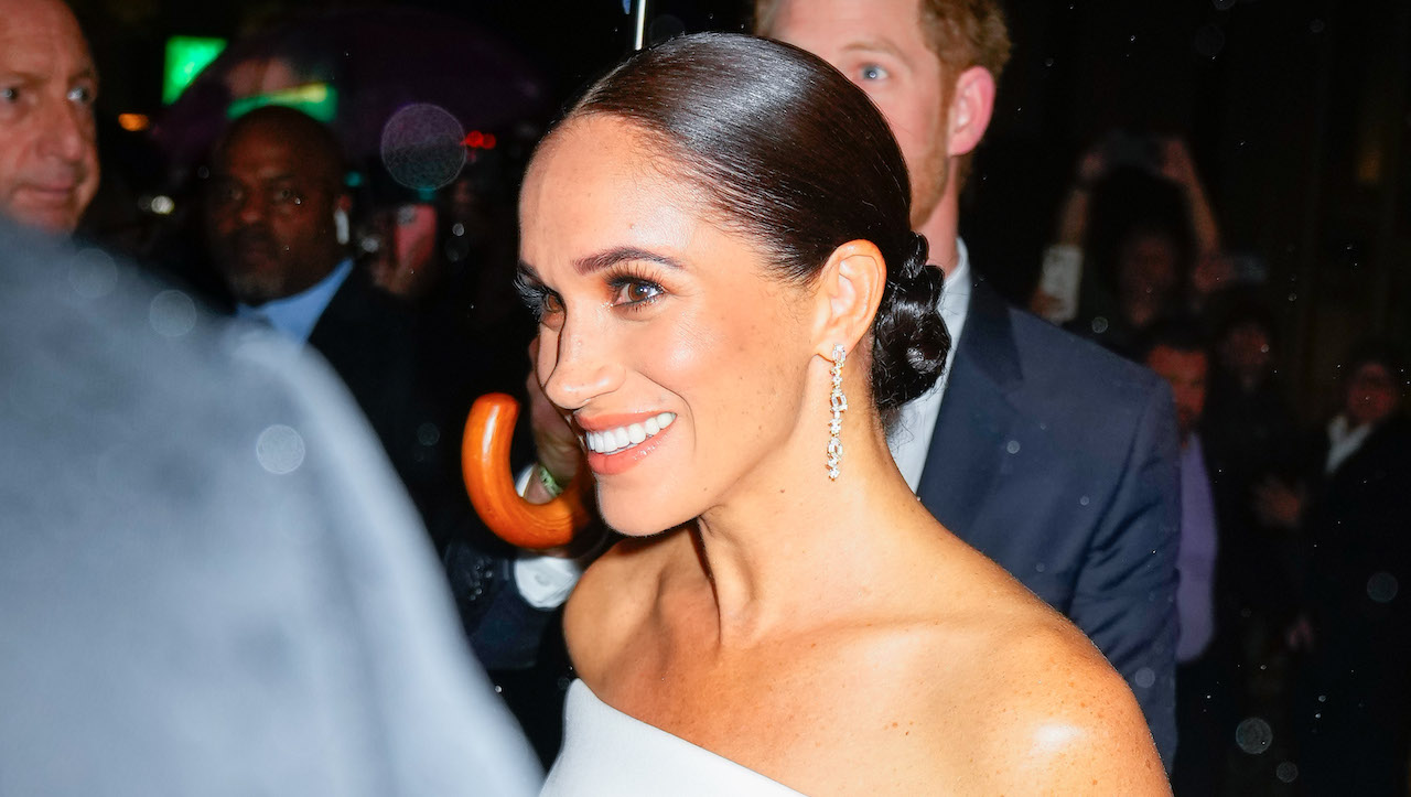 Meghan Markle Glows in a White Off-the-Shoulder Dress in N.Y.C.
