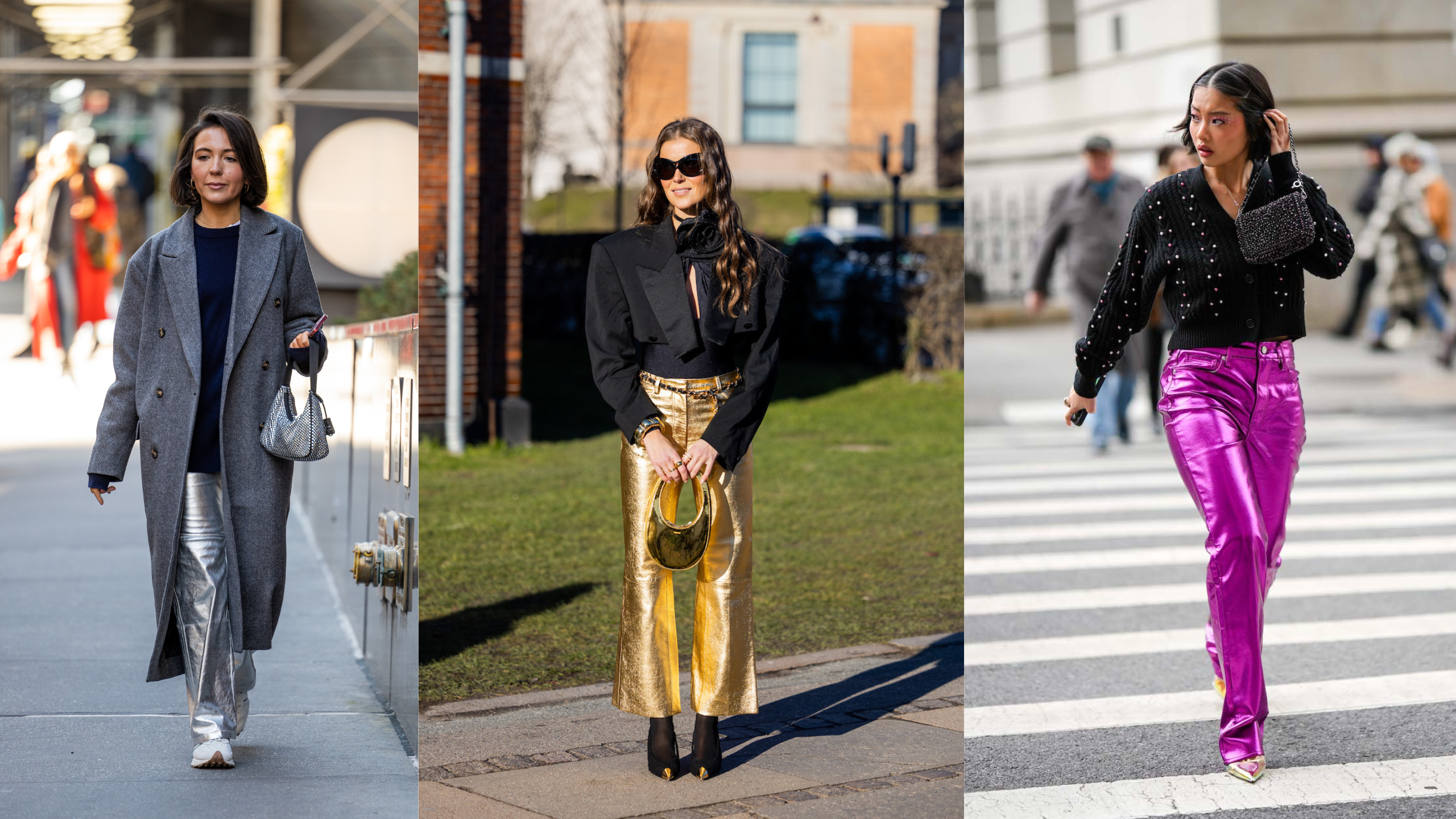 Le Fashion: How to Wear Gold Metallic Pants This Fall