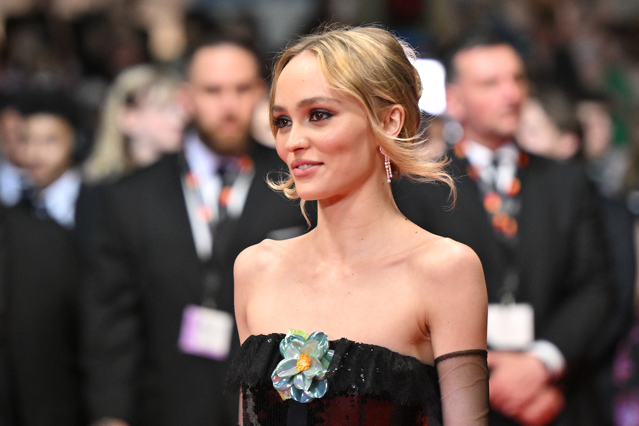 Lily-Rose Depp flashes the flesh in revealing sheer lace jumpsuit