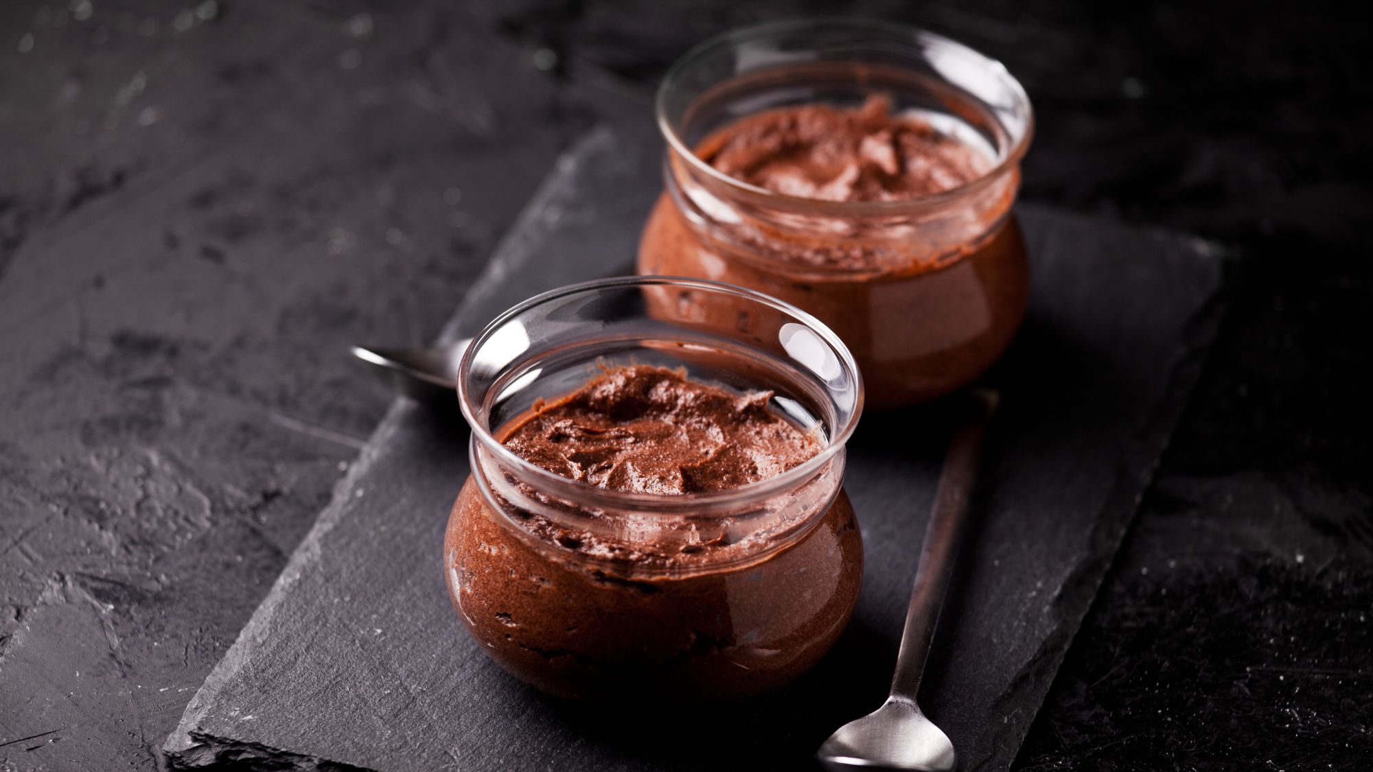 A tempting bowl of homemade chocolate mousse, prepared with only two ingredients, inspired by the viral TikTok trend.