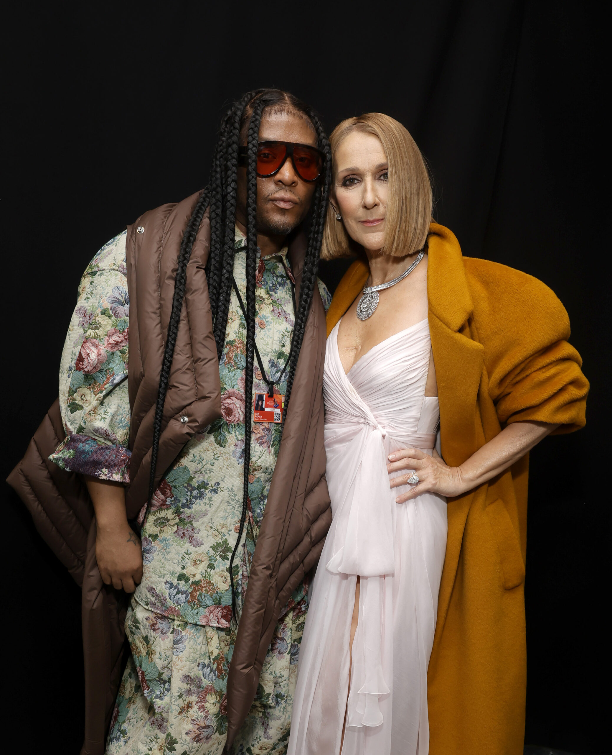 Law Roach and Celine Dion attend the 66th GRAMMY Awards