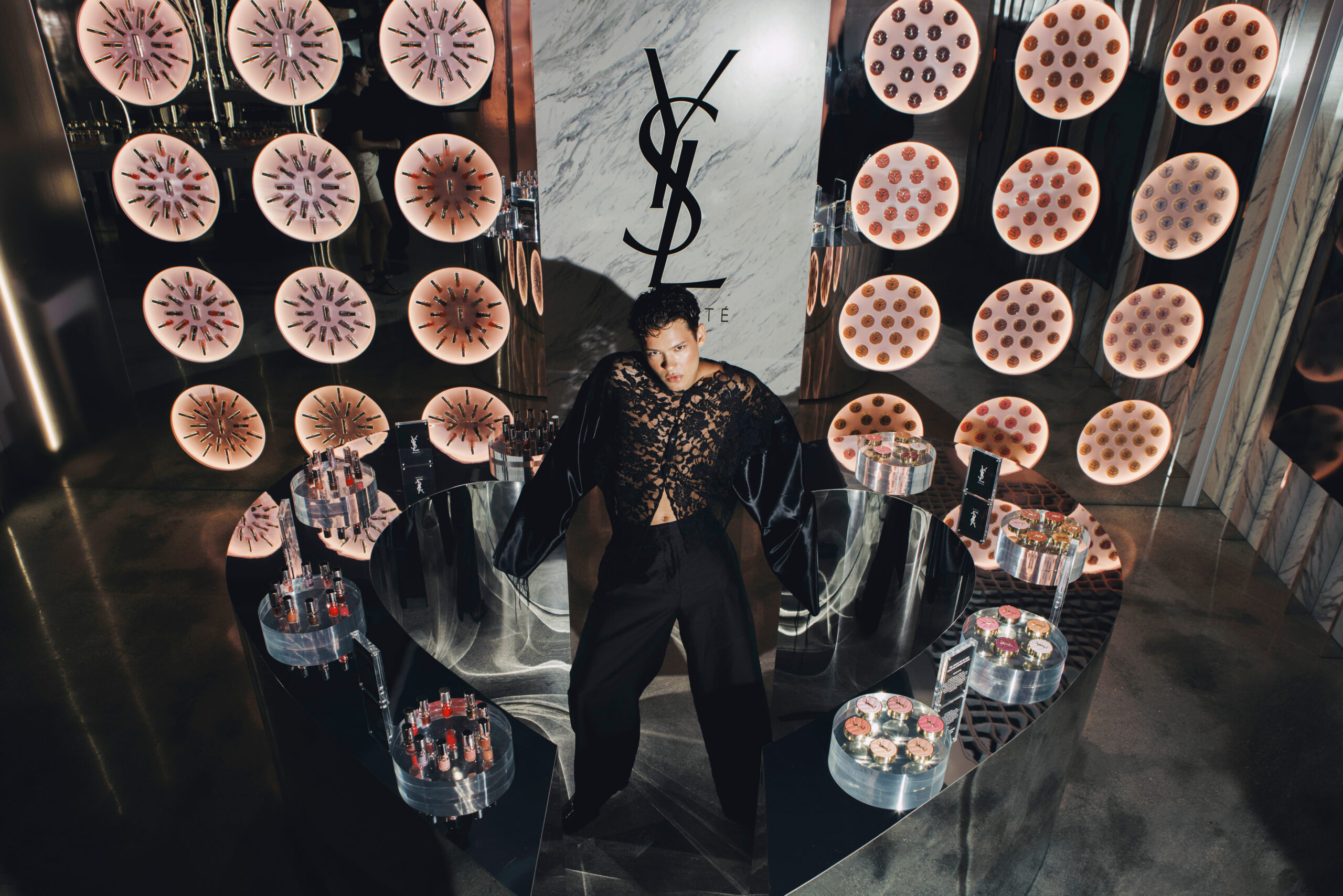 Grazia Exclusive Photo: Omar Rudberg at the YSL Beauty Love Game Pop-Up in Miami (Photo by Lulia Matei)