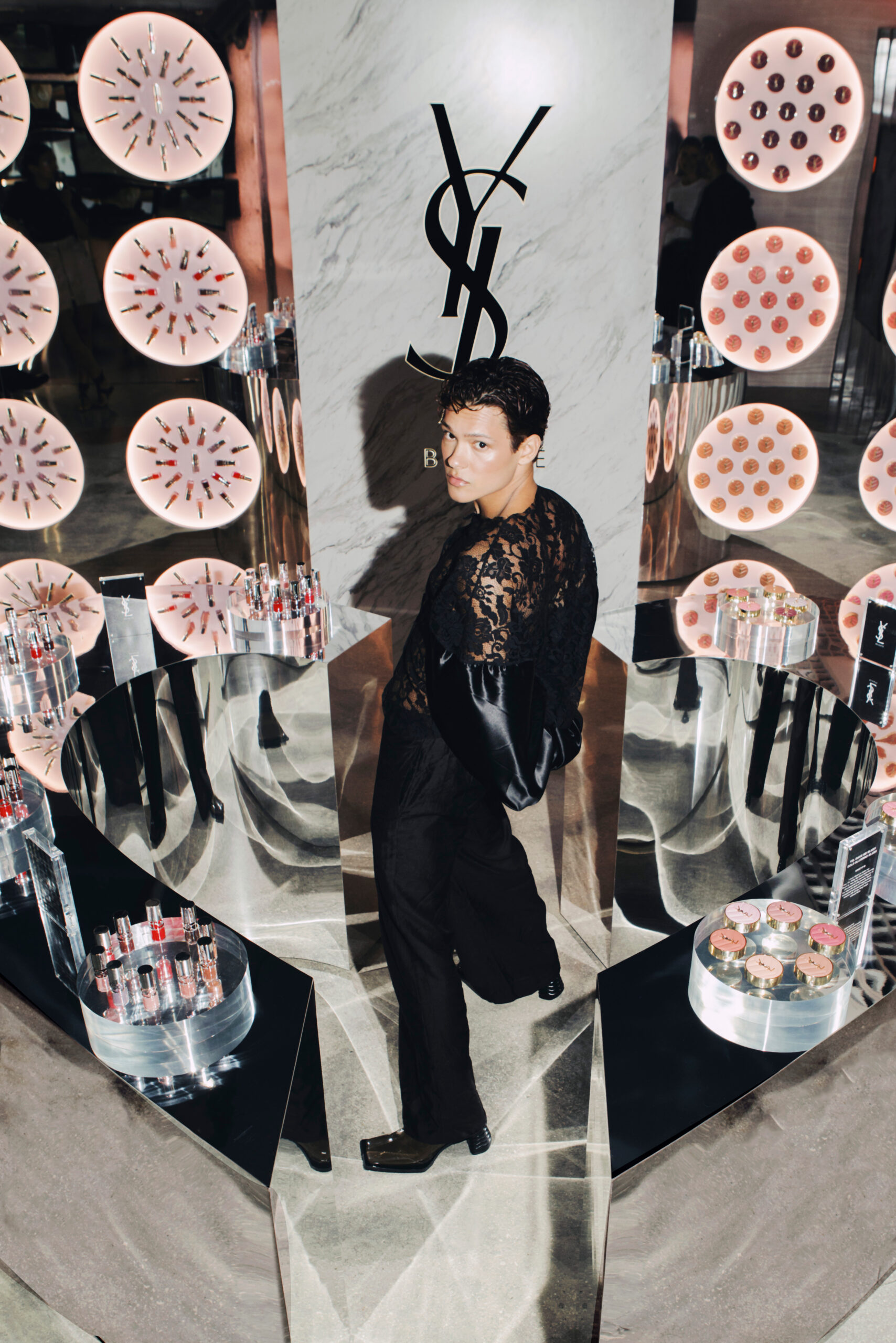 Grazia Exclusive Photos: Omar Rudberg at the YSL Beauty Love Game Pop-Up in Miami