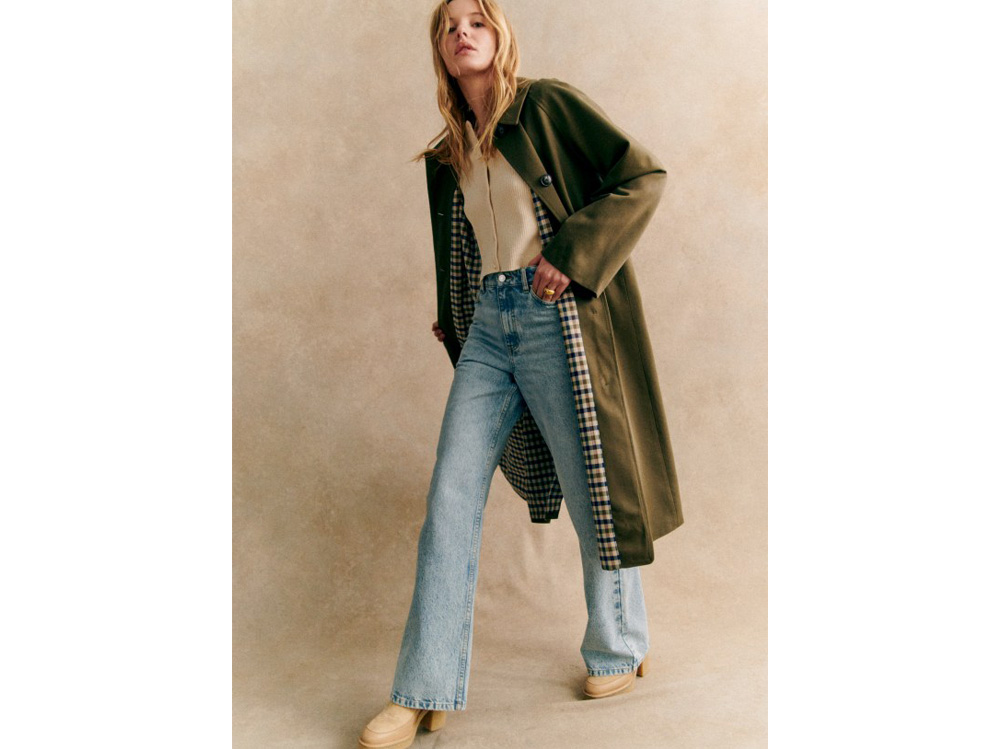 Sezane-green-coat-chekered-inside
