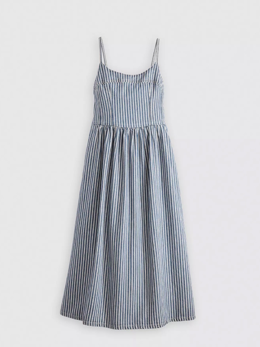 levis-discounted-blue-stripped-dress-summer-look