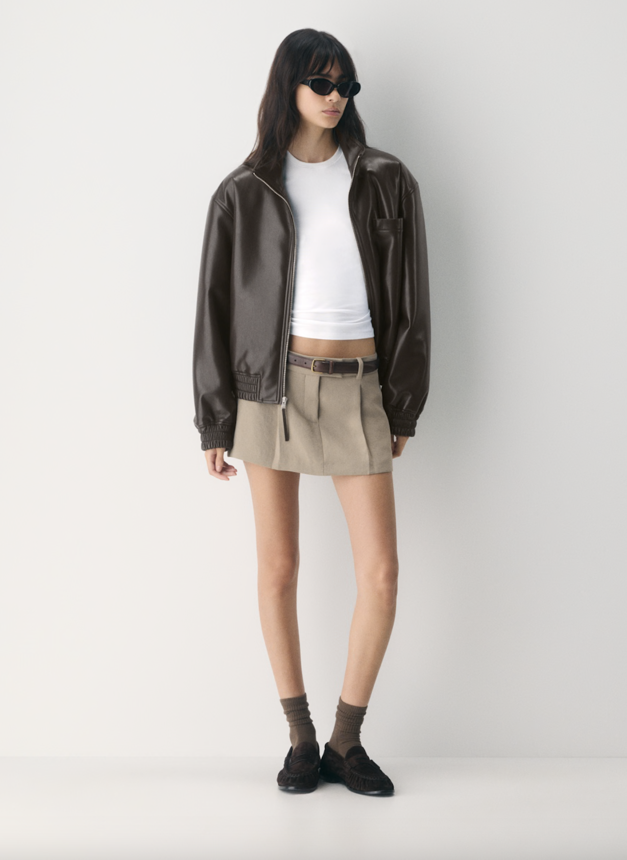 bomber jacket, mini skort