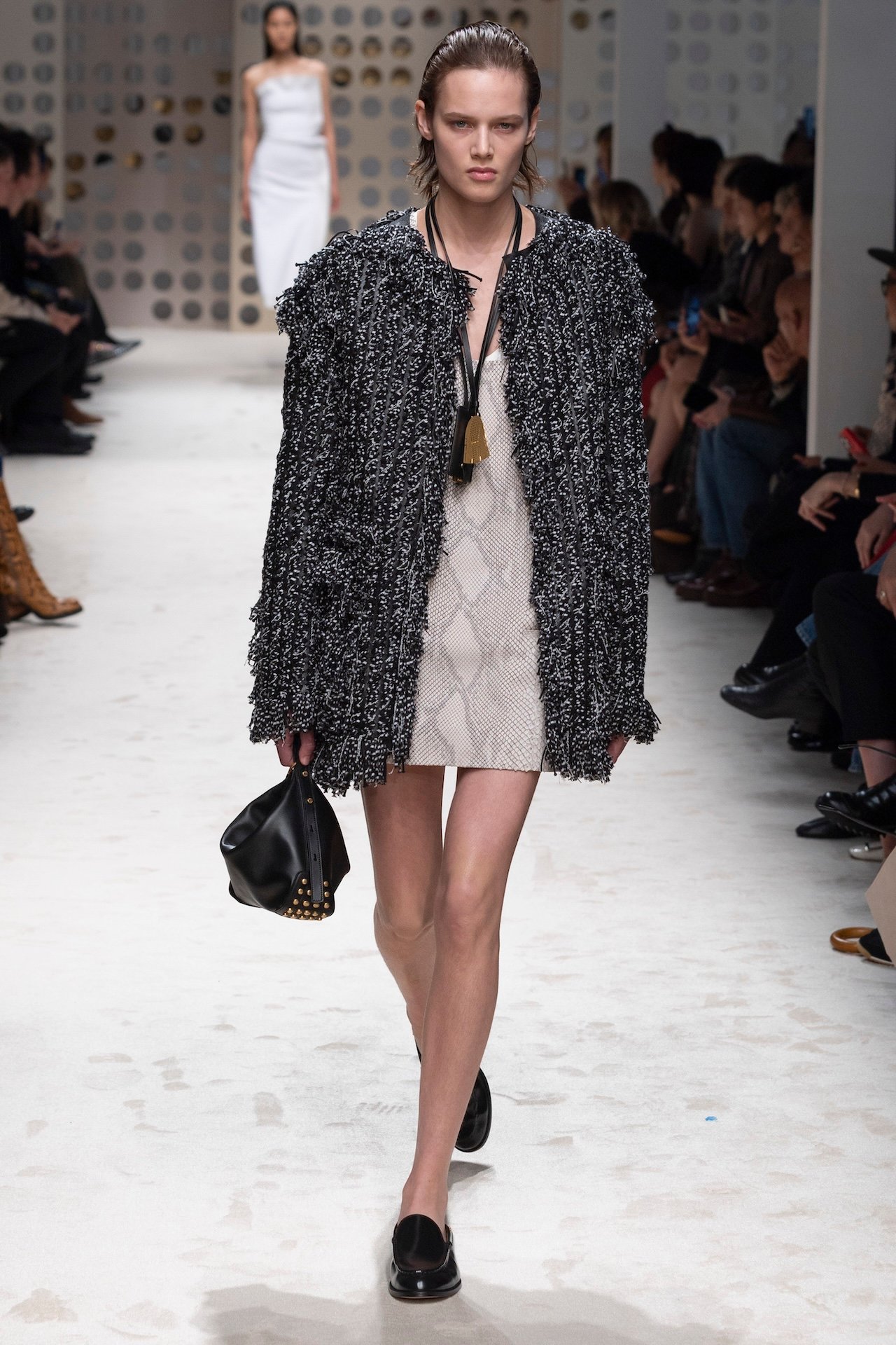 Milan Fashion Week SS26 trends: Fringe and sequins